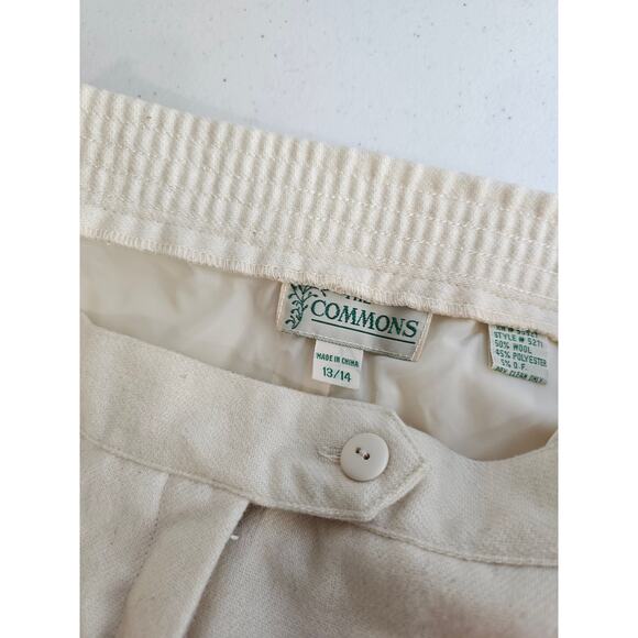 The Commons Women's Cream High Rise Pockets Woolen Pant Size 13/14 NEW - Picture 5 of 6